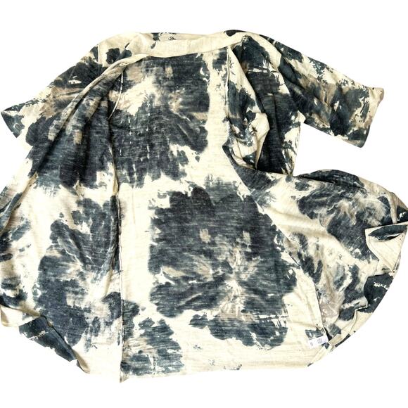 Coldwater Creek Open Front Cardigan Sweater Abstract Floral Linen Blend Women S - Picture 5 of 7